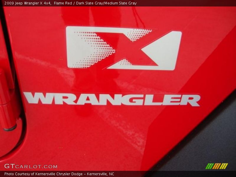 Flame Red / Dark Slate Gray/Medium Slate Gray 2009 Jeep Wrangler X 4x4