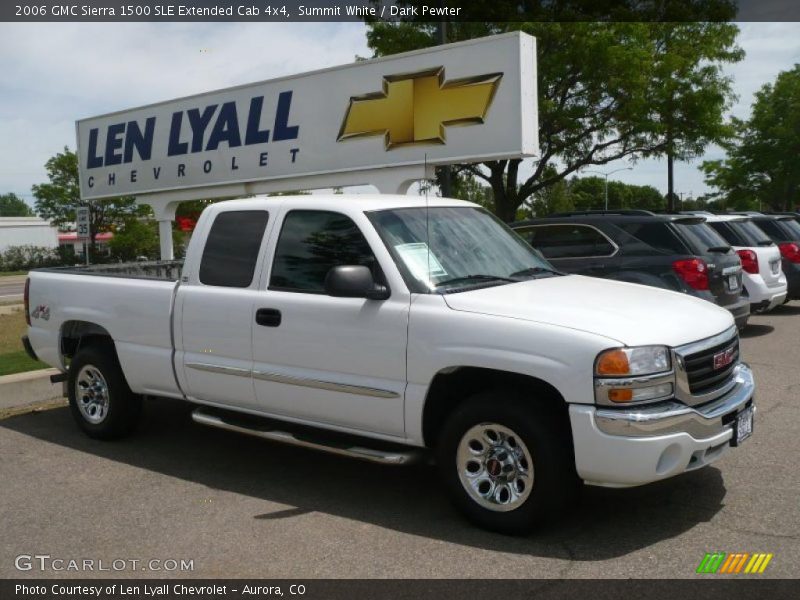 Summit White / Dark Pewter 2006 GMC Sierra 1500 SLE Extended Cab 4x4