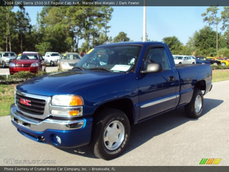 Marine Blue Metallic / Dark Pewter 2004 GMC Sierra 1500 SLE Regular Cab 4x4