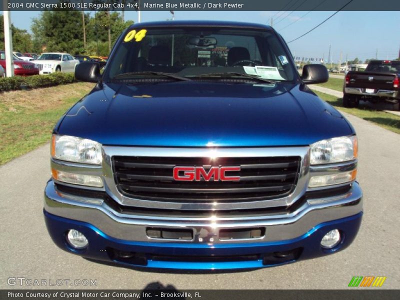Marine Blue Metallic / Dark Pewter 2004 GMC Sierra 1500 SLE Regular Cab 4x4