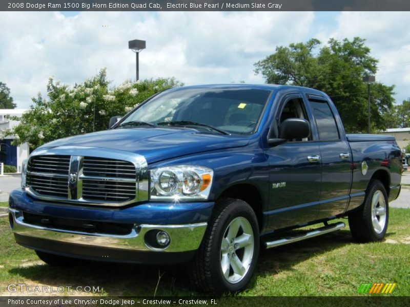 Electric Blue Pearl / Medium Slate Gray 2008 Dodge Ram 1500 Big Horn Edition Quad Cab