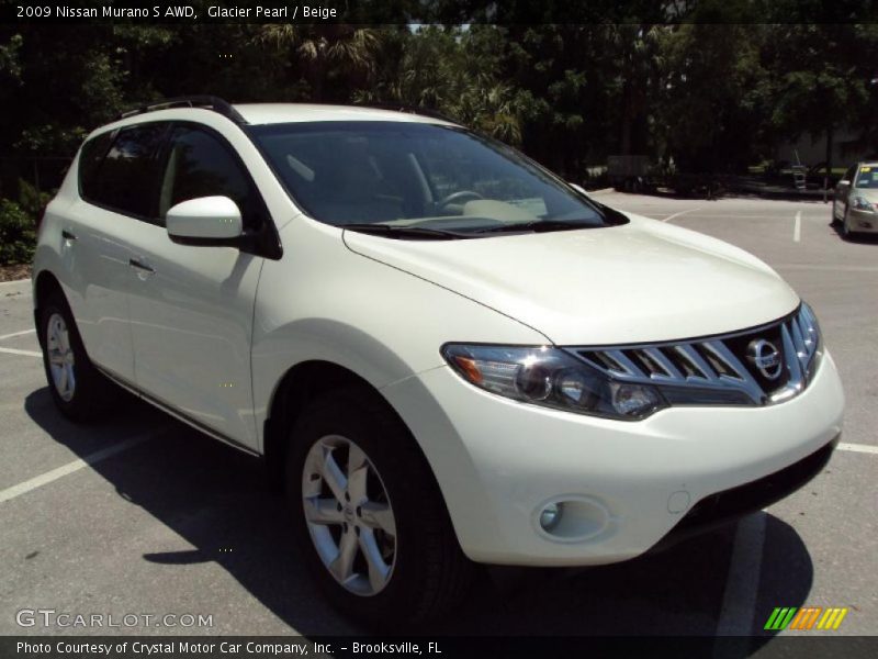Glacier Pearl / Beige 2009 Nissan Murano S AWD