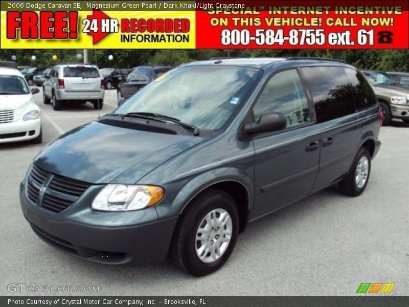 Magnesium Green Pearl / Dark Khaki/Light Graystone 2006 Dodge Caravan SE