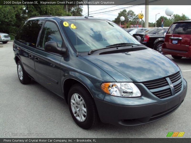 Magnesium Green Pearl / Dark Khaki/Light Graystone 2006 Dodge Caravan SE
