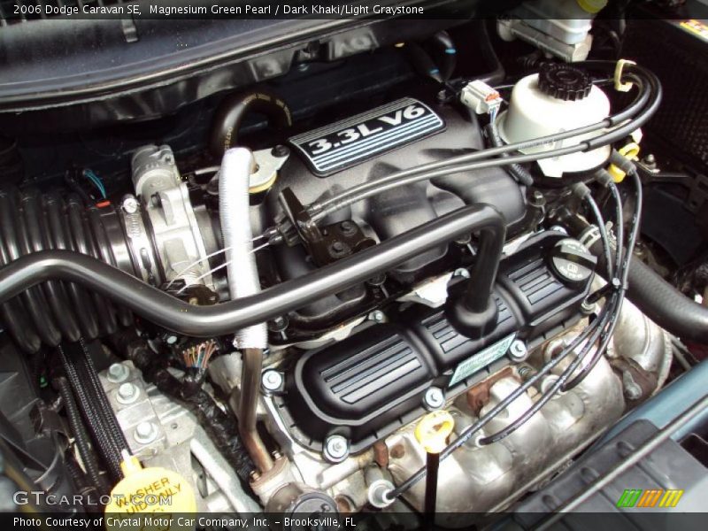 Magnesium Green Pearl / Dark Khaki/Light Graystone 2006 Dodge Caravan SE