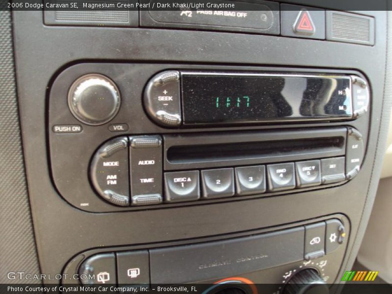 Magnesium Green Pearl / Dark Khaki/Light Graystone 2006 Dodge Caravan SE
