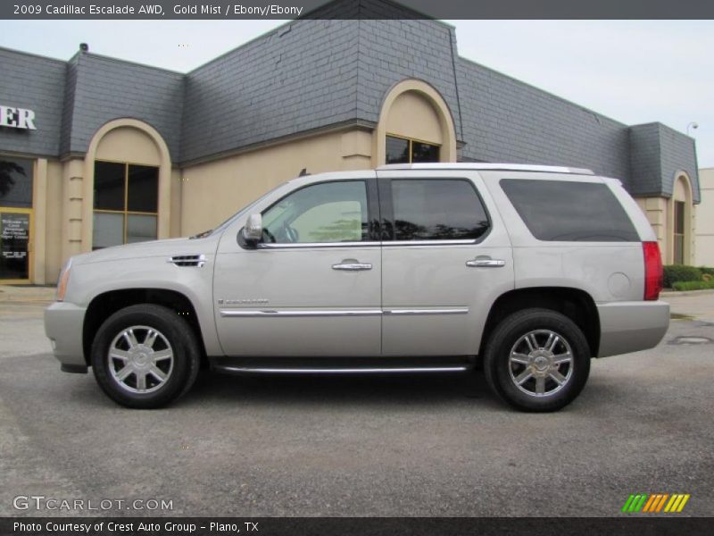 Gold Mist / Ebony/Ebony 2009 Cadillac Escalade AWD