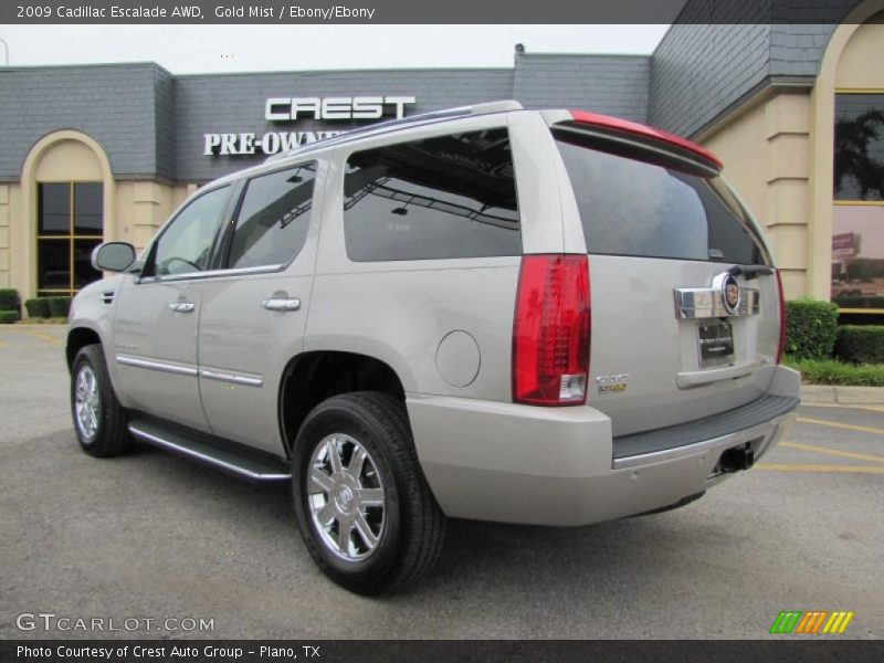 Gold Mist / Ebony/Ebony 2009 Cadillac Escalade AWD