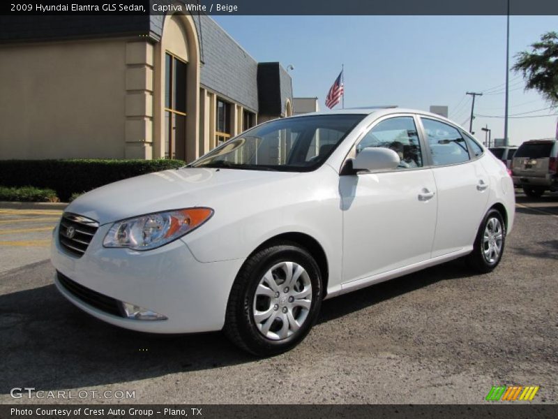 Captiva White / Beige 2009 Hyundai Elantra GLS Sedan