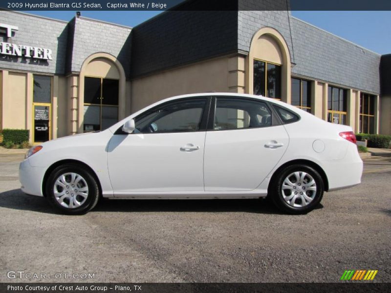Captiva White / Beige 2009 Hyundai Elantra GLS Sedan