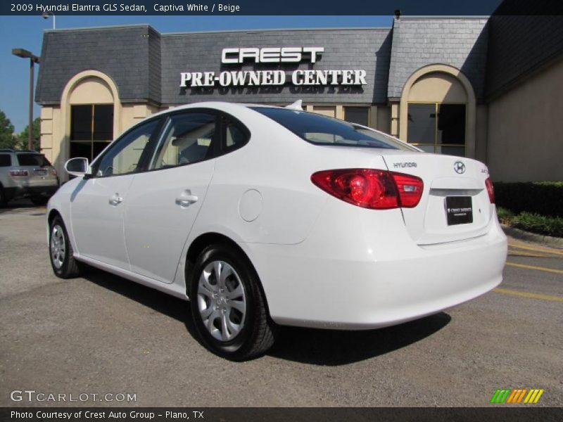 Captiva White / Beige 2009 Hyundai Elantra GLS Sedan