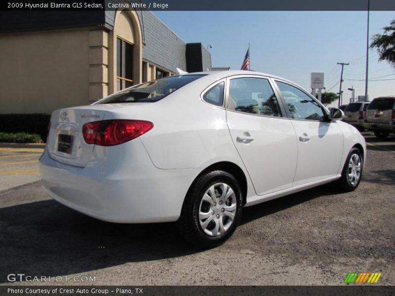 Captiva White / Beige 2009 Hyundai Elantra GLS Sedan