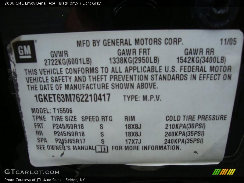 Black Onyx / Light Gray 2006 GMC Envoy Denali 4x4