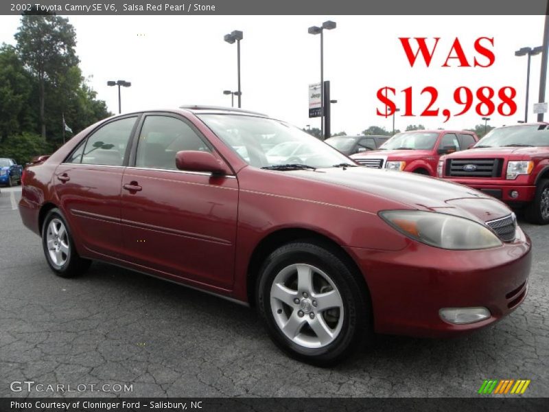 Salsa Red Pearl / Stone 2002 Toyota Camry SE V6