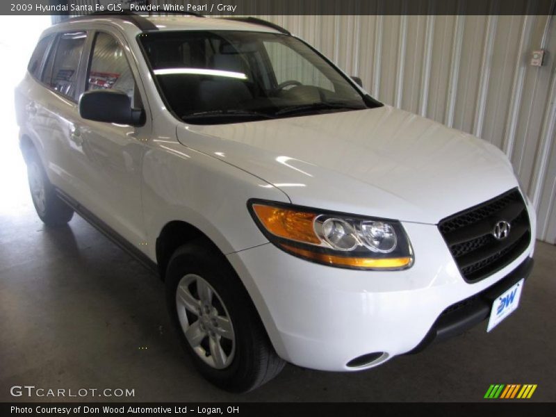 Powder White Pearl / Gray 2009 Hyundai Santa Fe GLS