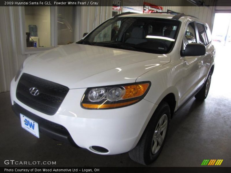 Powder White Pearl / Gray 2009 Hyundai Santa Fe GLS