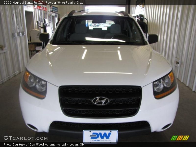 Powder White Pearl / Gray 2009 Hyundai Santa Fe GLS