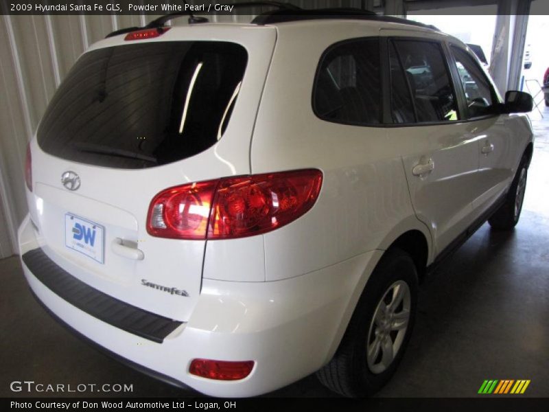 Powder White Pearl / Gray 2009 Hyundai Santa Fe GLS