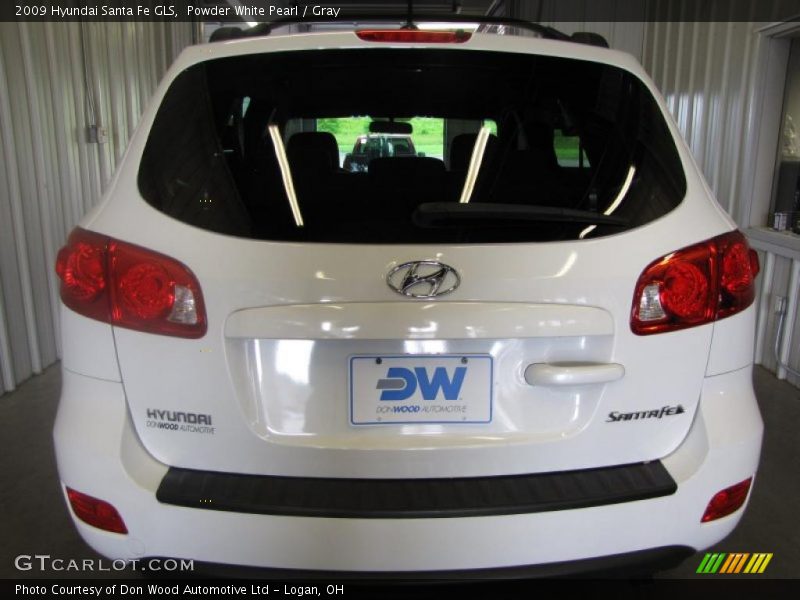 Powder White Pearl / Gray 2009 Hyundai Santa Fe GLS