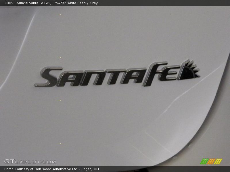 Powder White Pearl / Gray 2009 Hyundai Santa Fe GLS
