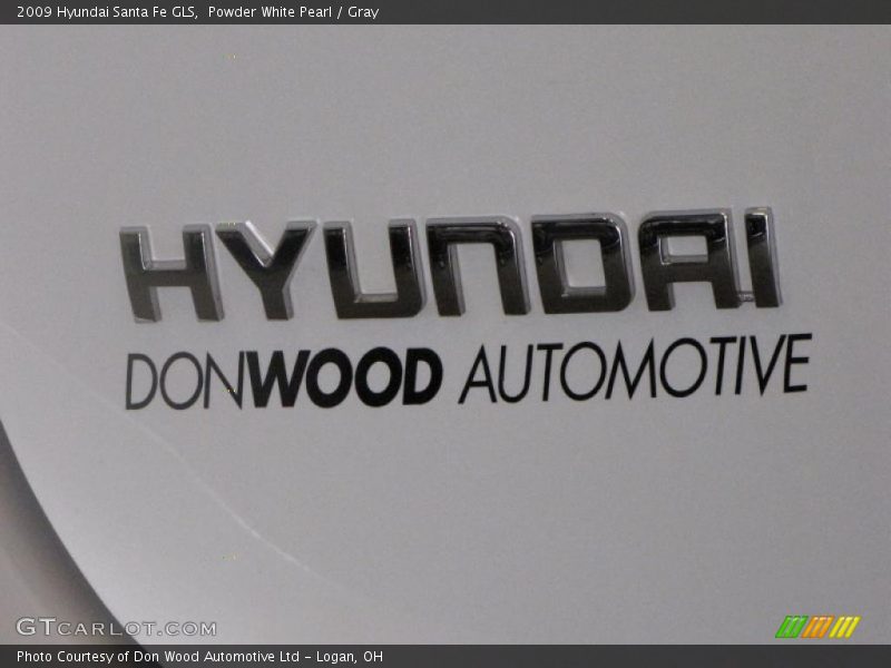 Powder White Pearl / Gray 2009 Hyundai Santa Fe GLS