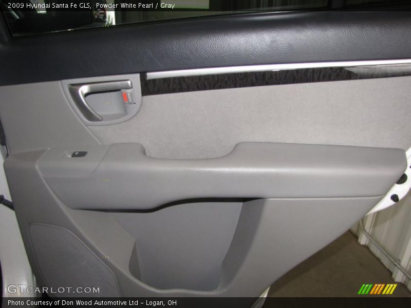 Powder White Pearl / Gray 2009 Hyundai Santa Fe GLS