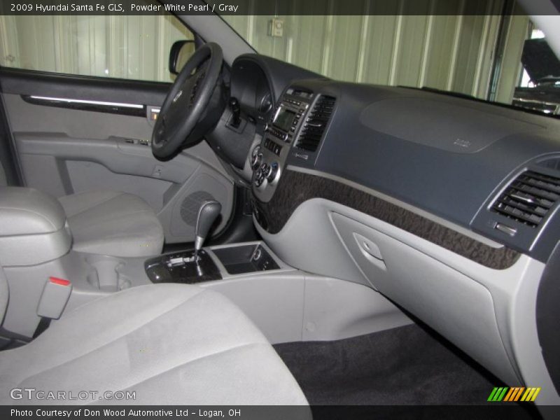 Powder White Pearl / Gray 2009 Hyundai Santa Fe GLS
