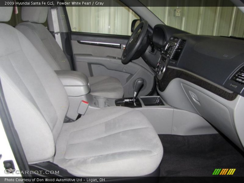 Powder White Pearl / Gray 2009 Hyundai Santa Fe GLS