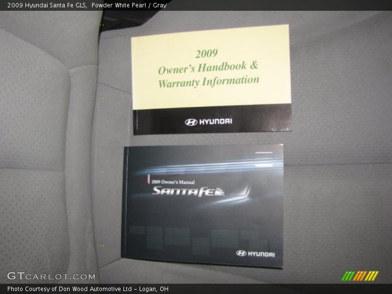 Powder White Pearl / Gray 2009 Hyundai Santa Fe GLS