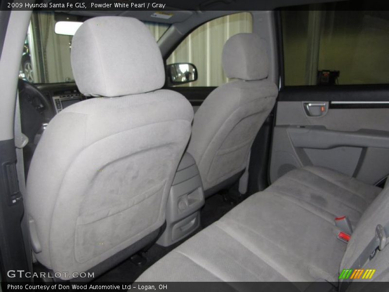 Powder White Pearl / Gray 2009 Hyundai Santa Fe GLS