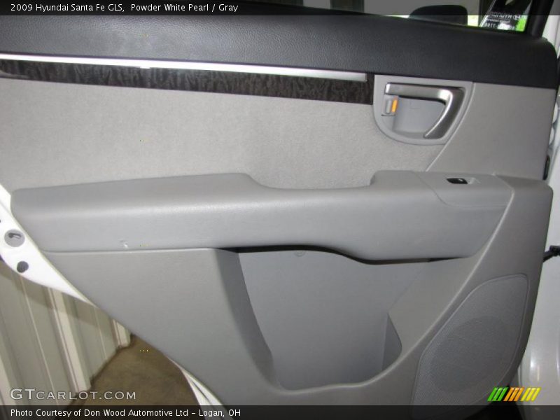 Powder White Pearl / Gray 2009 Hyundai Santa Fe GLS