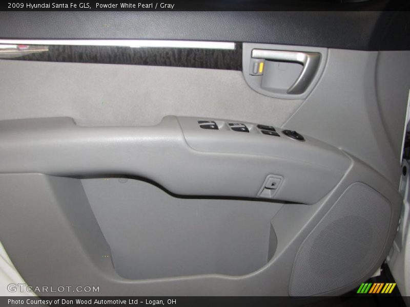 Powder White Pearl / Gray 2009 Hyundai Santa Fe GLS