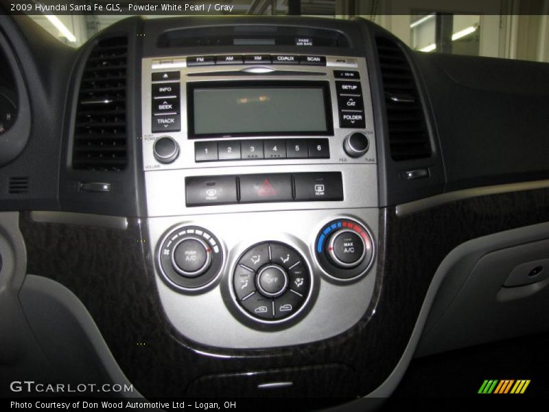 Powder White Pearl / Gray 2009 Hyundai Santa Fe GLS