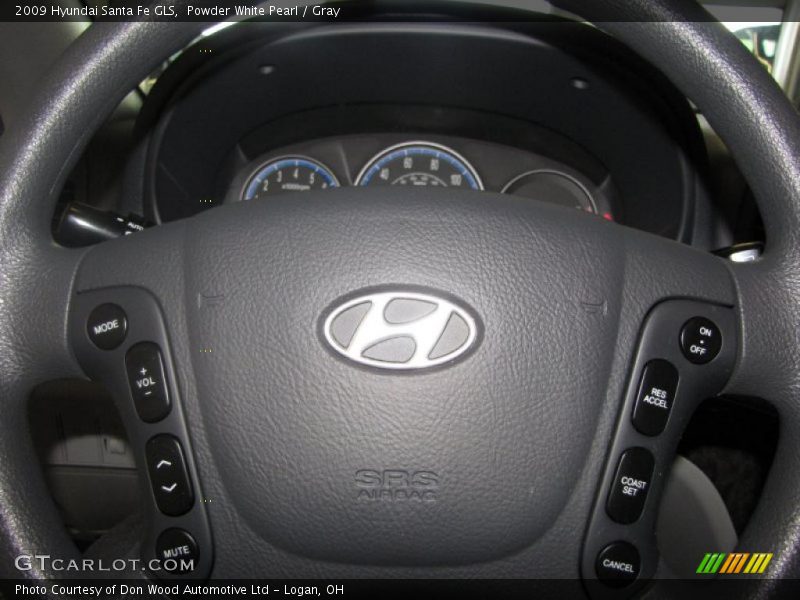 Powder White Pearl / Gray 2009 Hyundai Santa Fe GLS