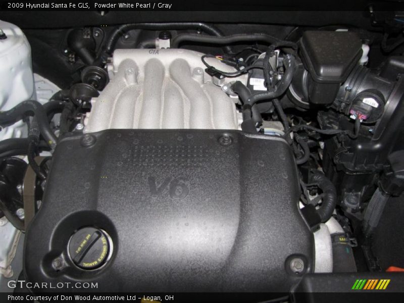 Powder White Pearl / Gray 2009 Hyundai Santa Fe GLS