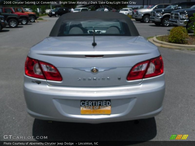 Bright Silver Metallic / Dark Slate Gray/Light Slate Gray 2008 Chrysler Sebring LX Convertible