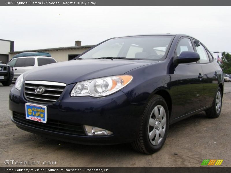 Regatta Blue / Gray 2009 Hyundai Elantra GLS Sedan