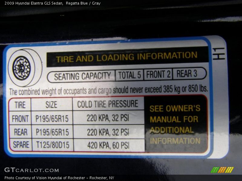 Regatta Blue / Gray 2009 Hyundai Elantra GLS Sedan