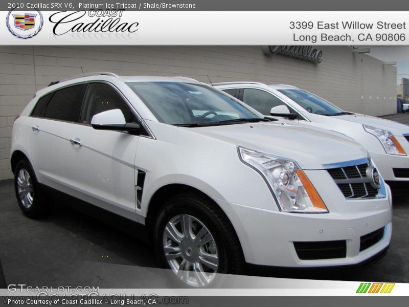 Platinum Ice Tricoat / Shale/Brownstone 2010 Cadillac SRX V6