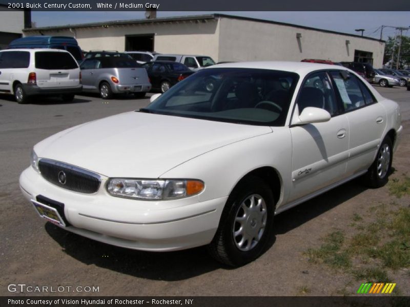 White / Medium Gray 2001 Buick Century Custom