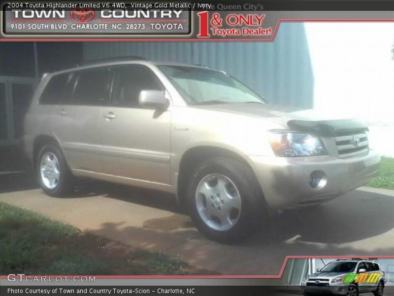 Vintage Gold Metallic / Ivory 2004 Toyota Highlander Limited V6 4WD