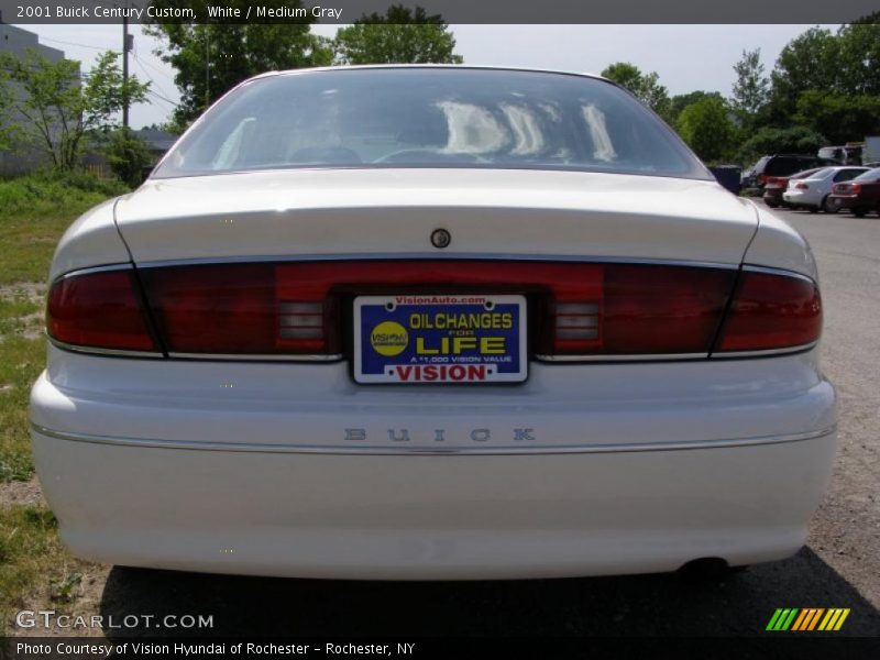 White / Medium Gray 2001 Buick Century Custom