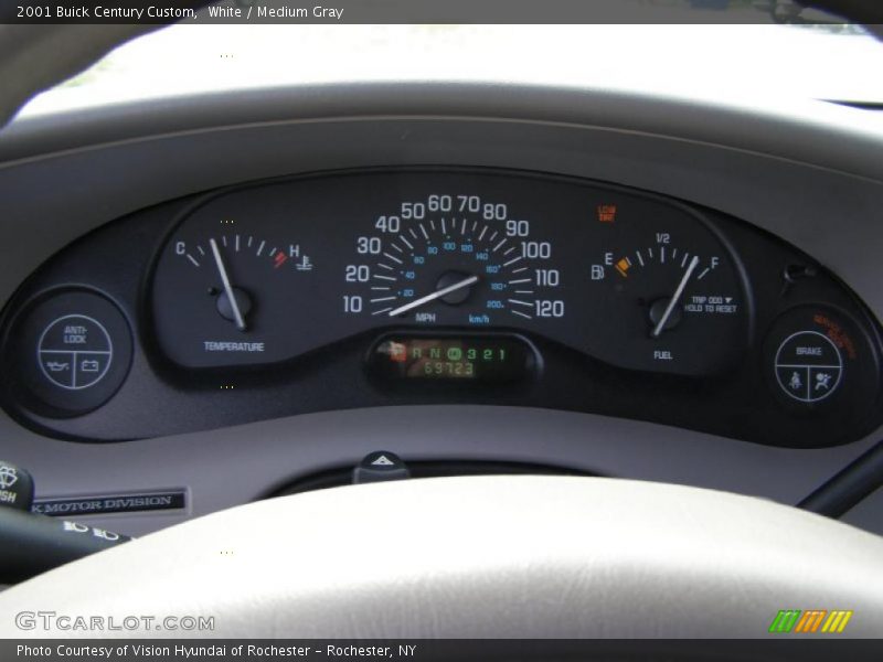 White / Medium Gray 2001 Buick Century Custom
