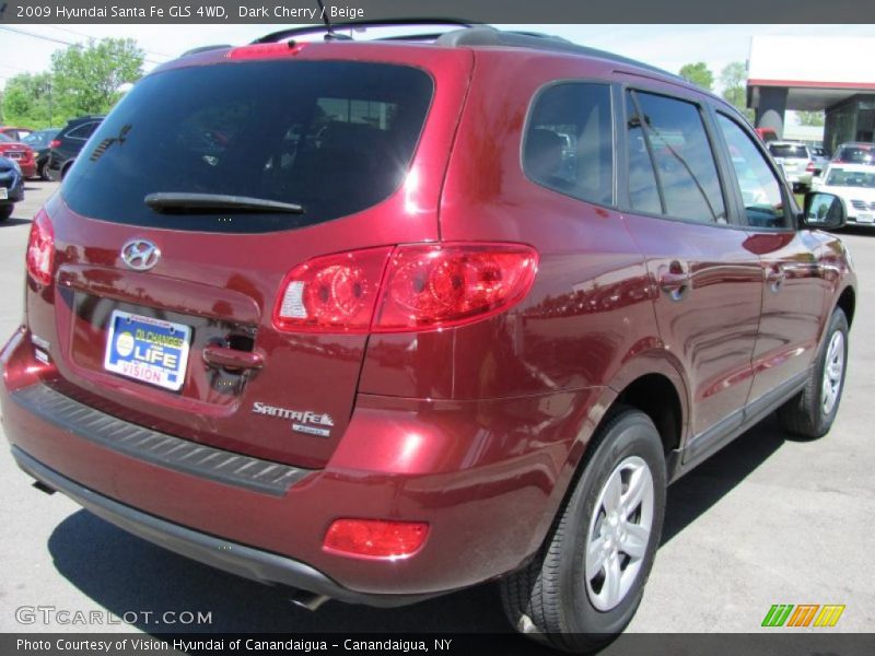 Dark Cherry / Beige 2009 Hyundai Santa Fe GLS 4WD