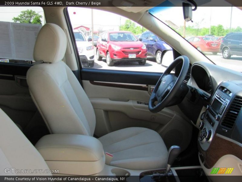 Dark Cherry / Beige 2009 Hyundai Santa Fe GLS 4WD