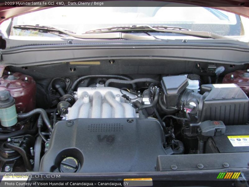 Dark Cherry / Beige 2009 Hyundai Santa Fe GLS 4WD