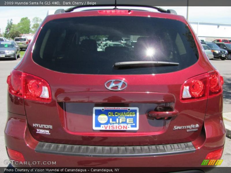 Dark Cherry / Beige 2009 Hyundai Santa Fe GLS 4WD