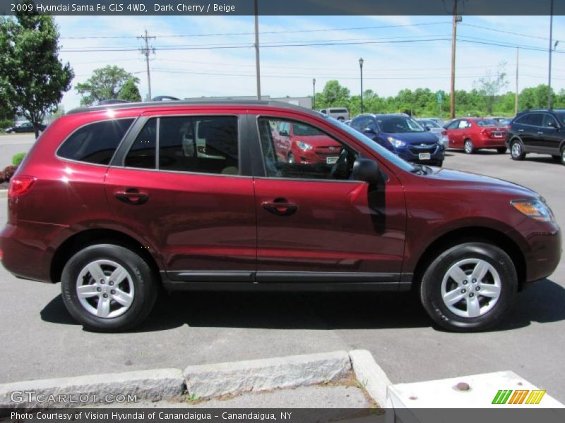 Dark Cherry / Beige 2009 Hyundai Santa Fe GLS 4WD