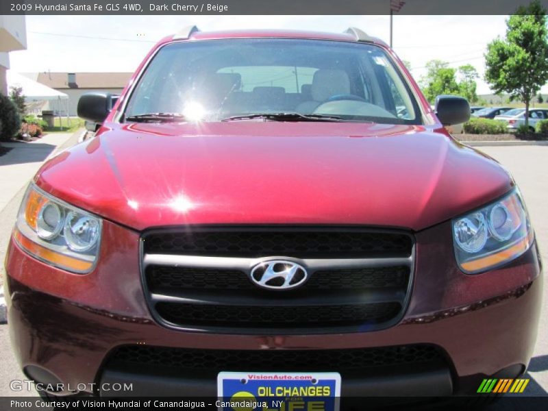 Dark Cherry / Beige 2009 Hyundai Santa Fe GLS 4WD