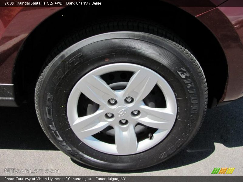 Dark Cherry / Beige 2009 Hyundai Santa Fe GLS 4WD
